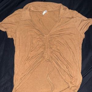 Brown adjustable crop top